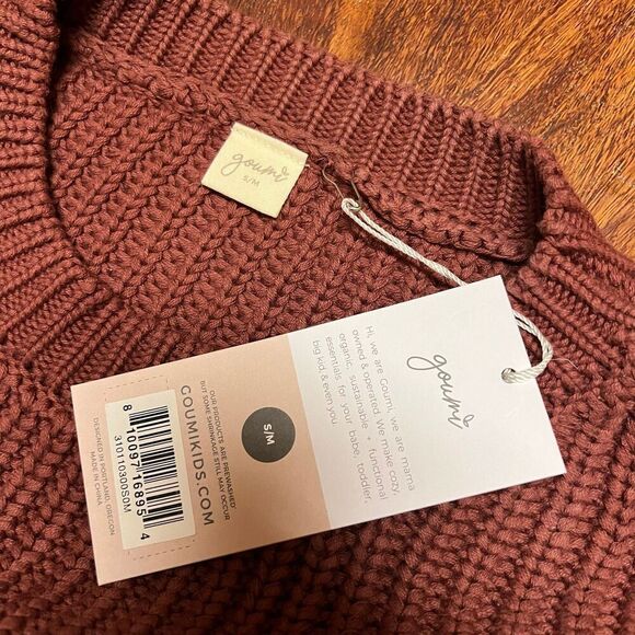 NWT Goumi Kids Hot Cocoa Chunky Knit Sweater SZ S/M Red Pullover Oversized Women - Picture 3 of 3